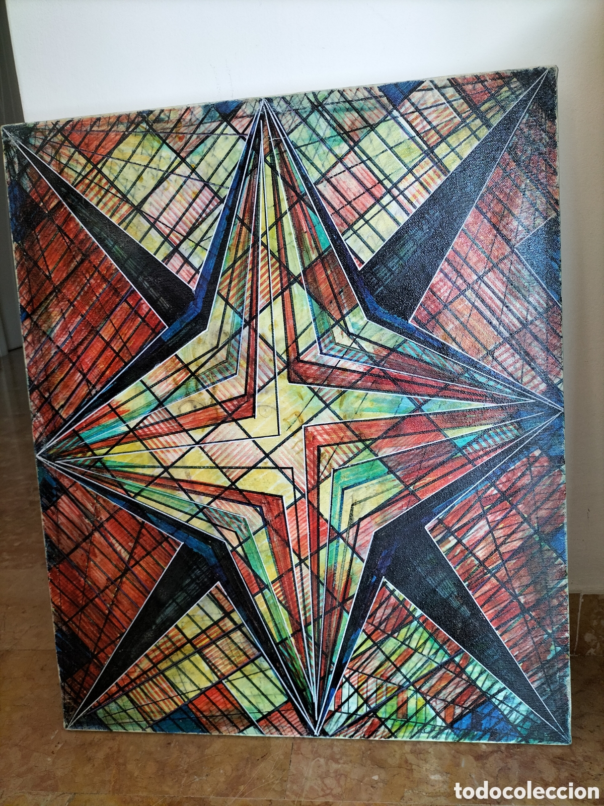 Arte: Quadro di Natale Autelitano anni 80 Stella Astratto