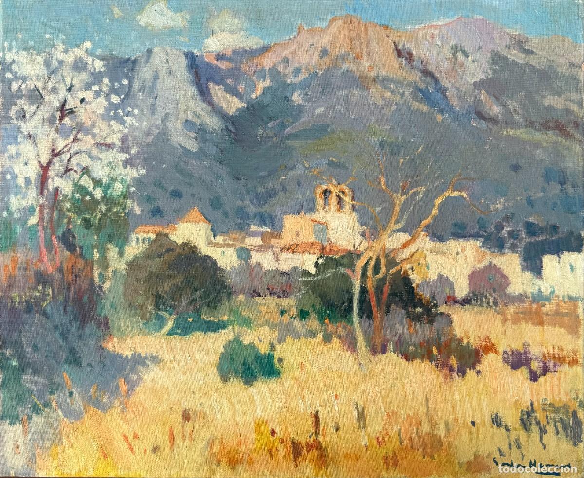 Arte: Antonio Sala Herrero - Palau-saverdera, Girona - paisaje al &oacute;leo sobre lienzo