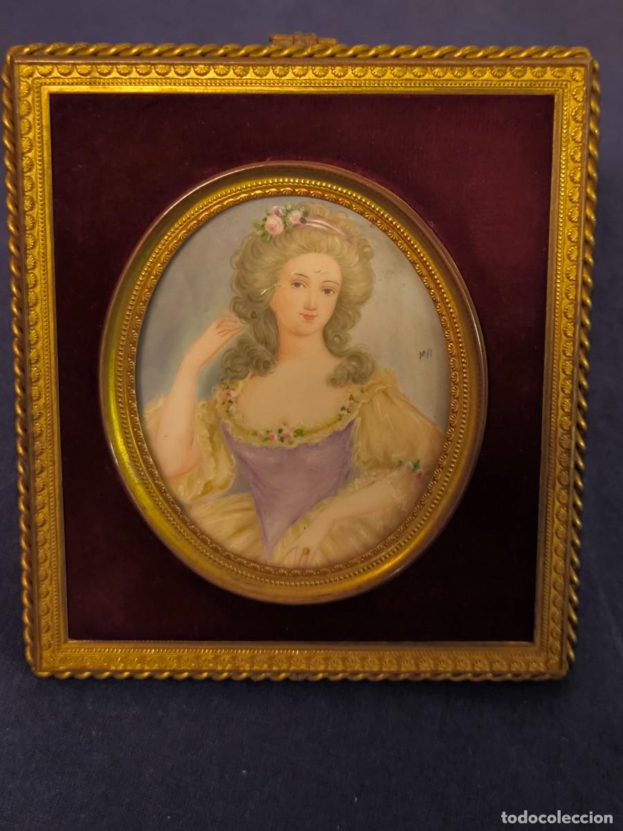 Arte: MINIATURA FRANCESA SOBRE PLACA Y PINTADA AL GOUACHE - Foto 2