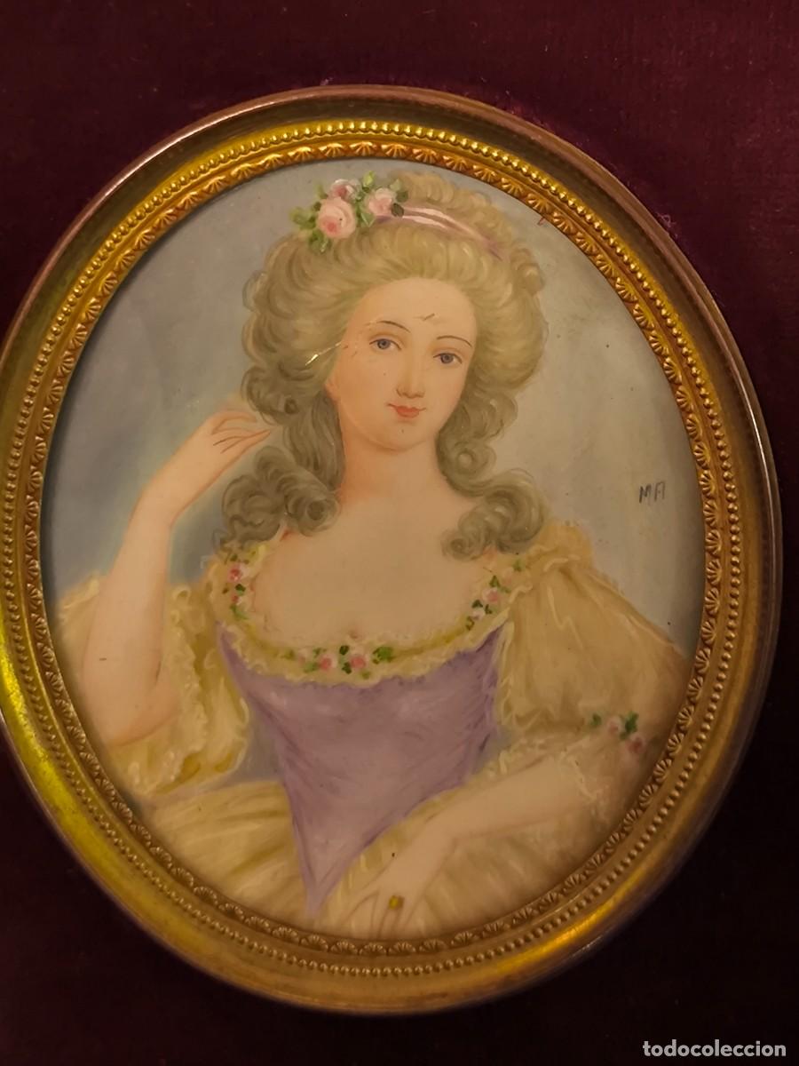 Arte: MINIATURA FRANCESA SOBRE PLACA Y PINTADA AL GOUACHE - Foto 3