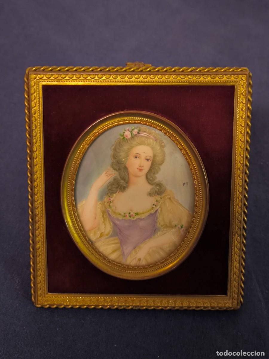 Arte: MINIATURA FRANCESA SOBRE PLACA Y PINTADA AL GOUACHE - Foto 6
