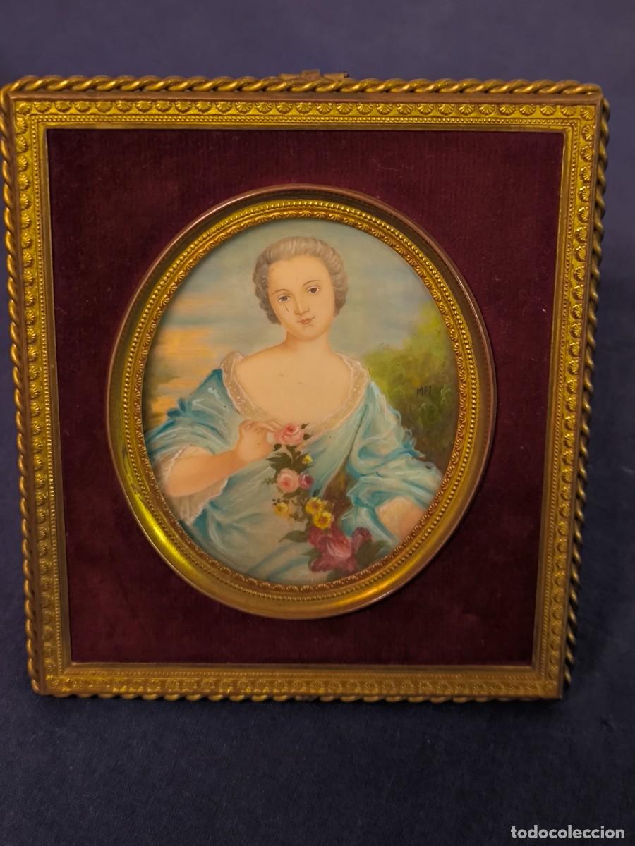 Arte: MINIATURA FRANCESA SOBRE PLACA Y PINTADA AL GOUACHE - Foto 2