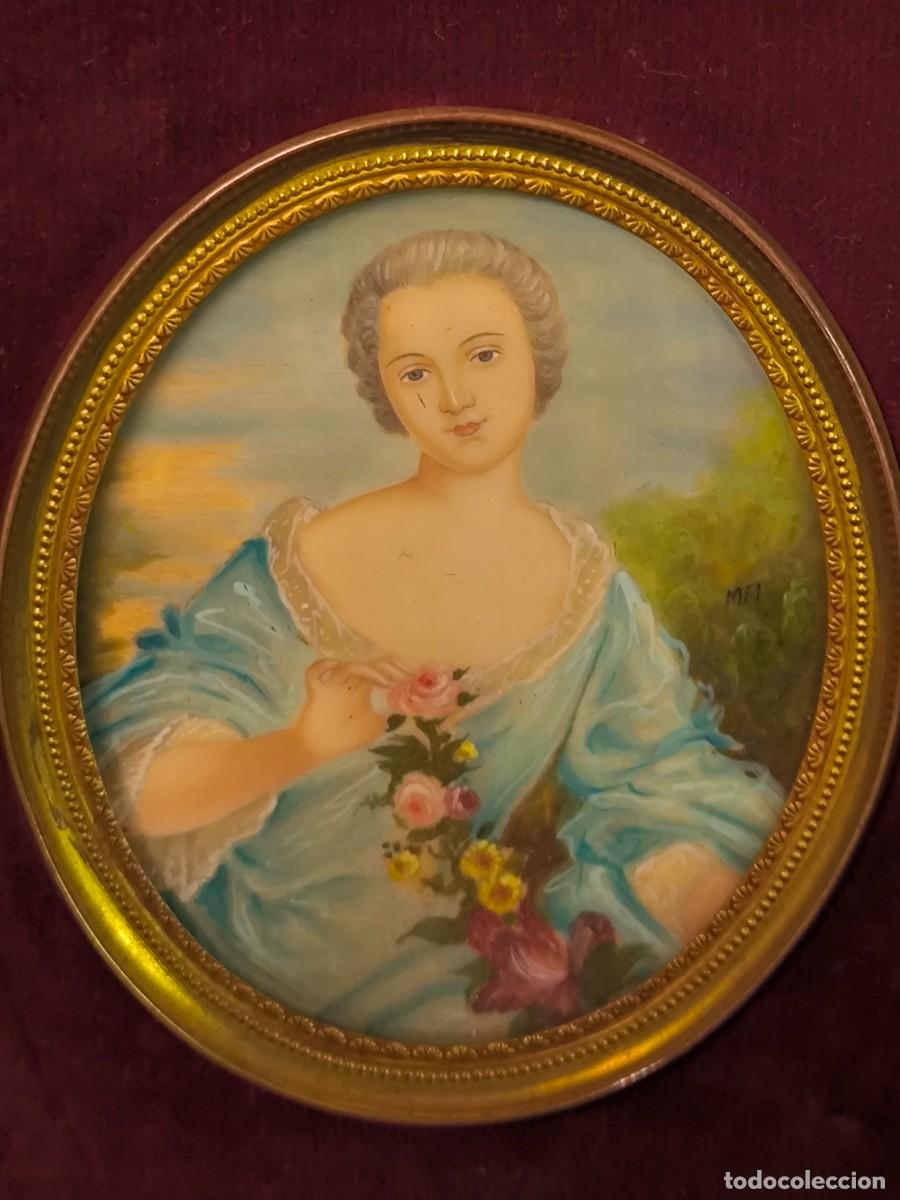 Arte: MINIATURA FRANCESA SOBRE PLACA Y PINTADA AL GOUACHE - Foto 3