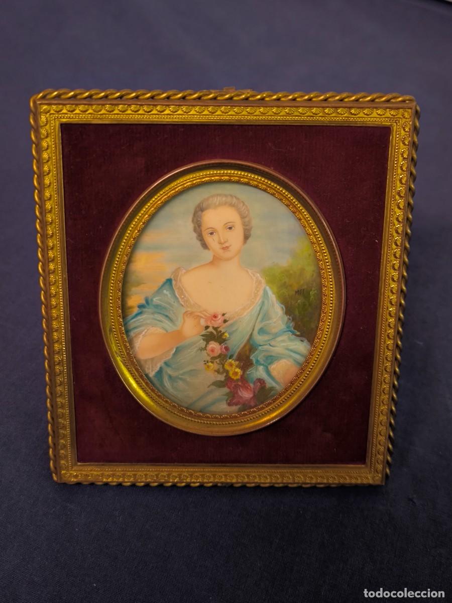 Arte: MINIATURA FRANCESA SOBRE PLACA Y PINTADA AL GOUACHE - Foto 6