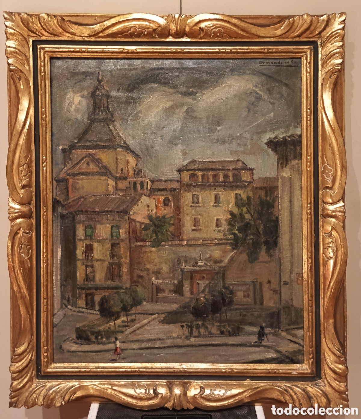 Arte: Cuadro. &Oacute;leo. Armando del R&iacute;o (1925-2011) 61x50 cms