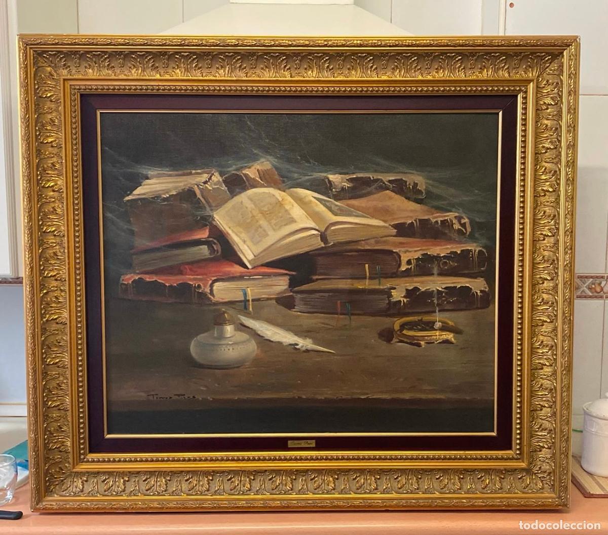 Arte: &Oacute;leo sobre lienzo de Torres Pons. Bodeg&oacute;n cl&aacute;sico del autor