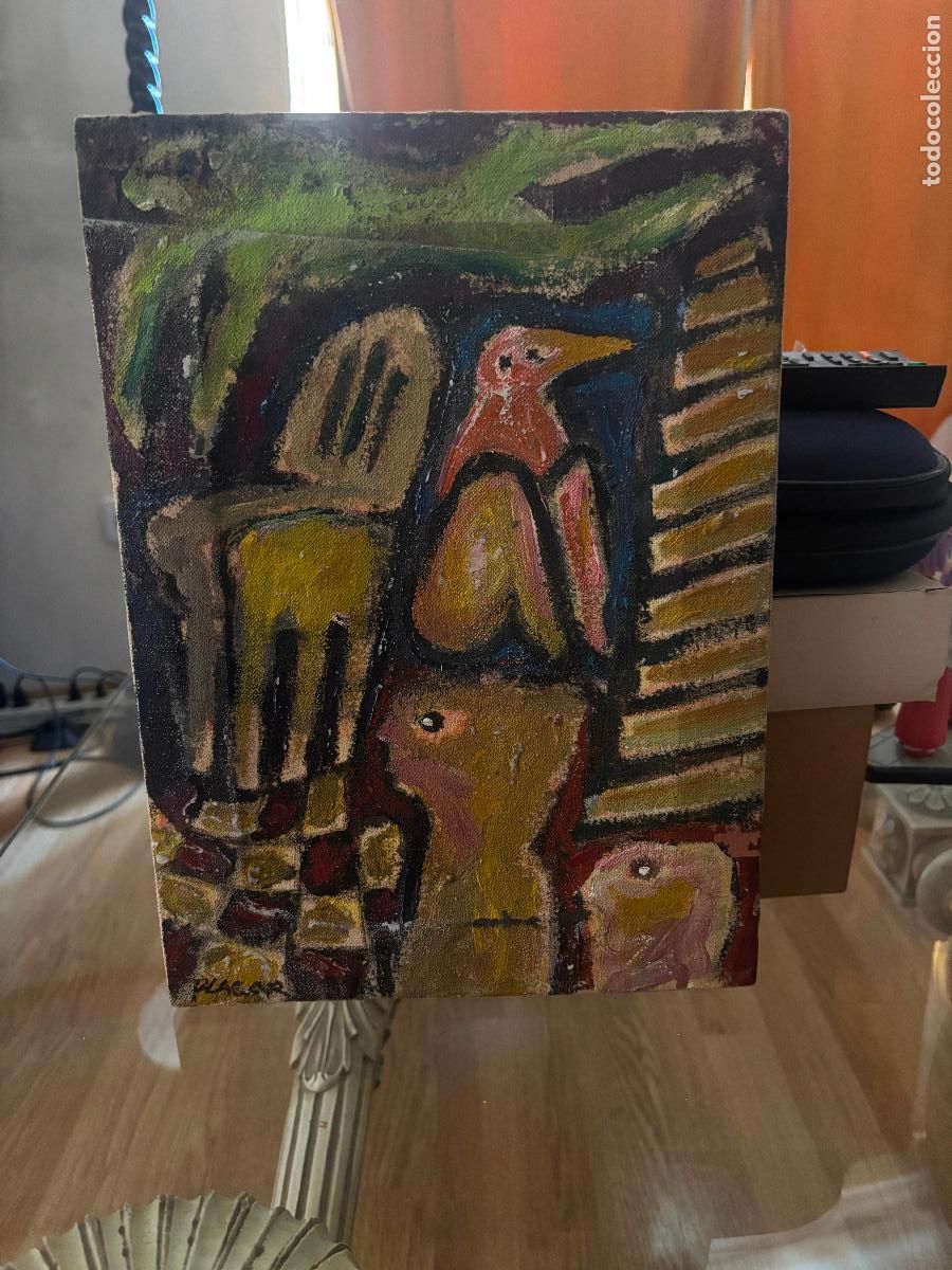 Arte: &ldquo; Renacuajos&rdquo;&rsquo;. Acr&iacute;lico sobre loneta de Pl&aacute;garo 1987. Germen de sus &ldquo; Cuadros Iguales&rdquo;