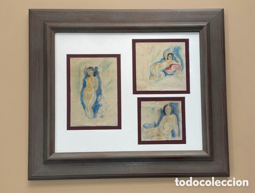 Arte: ARTURO SOUTO &ldquo;TRES DESNUDOS&rdquo;. Acuarelas sobre papel