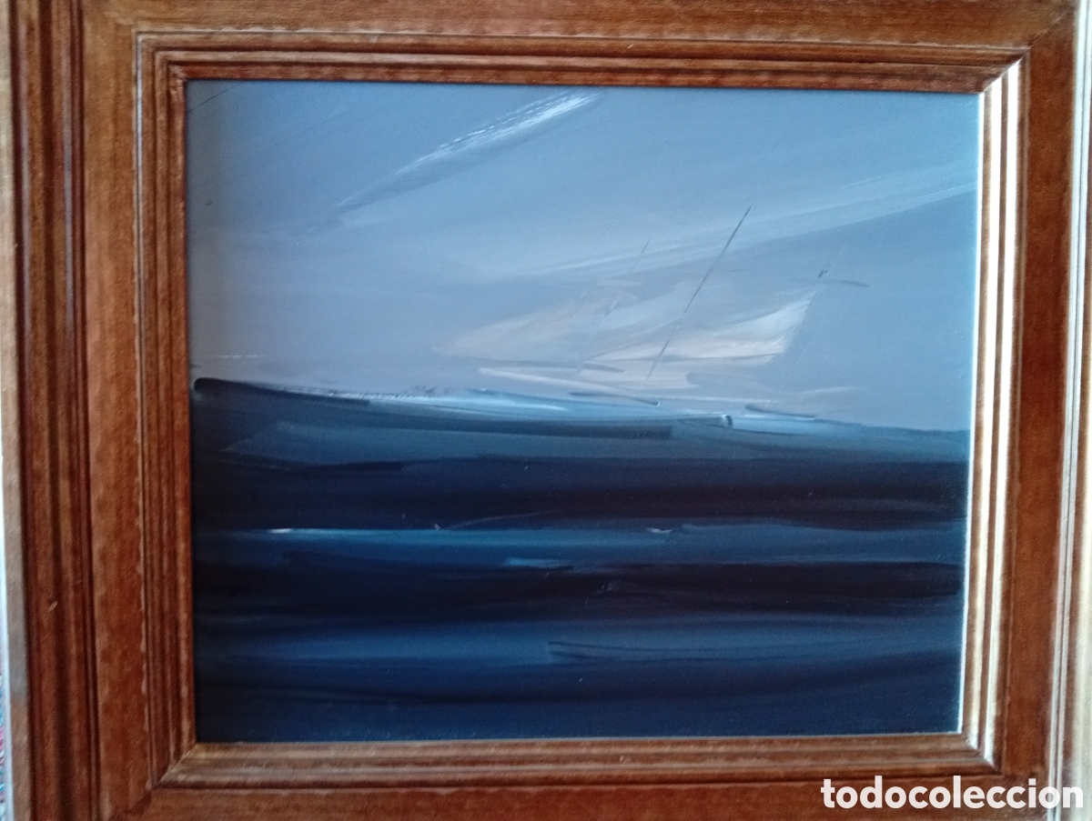 Arte: Pintura gallega precioso oleo tabla (a&ntilde;o1987) del pintor Juan Garc&eacute;s (Marin ,Po 1935- Madrid 2014)