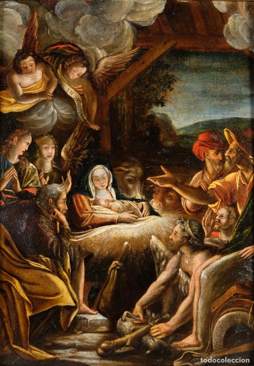Arte: Atribuido a Bernardo Bitti (Camerino, Italia, 1548 - Lima,Per&uacute; 1610) &Oacute;leo/cobre &rdquo;Adoraci&oacute;n pastores&rdquo;