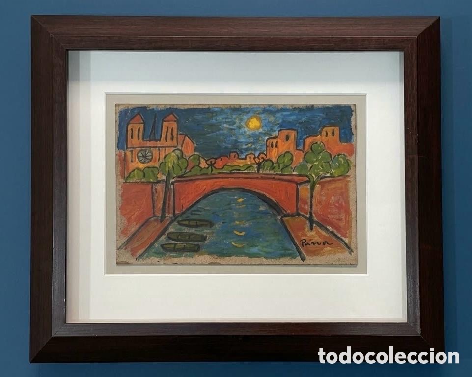 Arte: GINES PARRA &ldquo;EL SENA EN PARIS&rdquo;. &Oacute;LEO SOBRE CART&Oacute;N