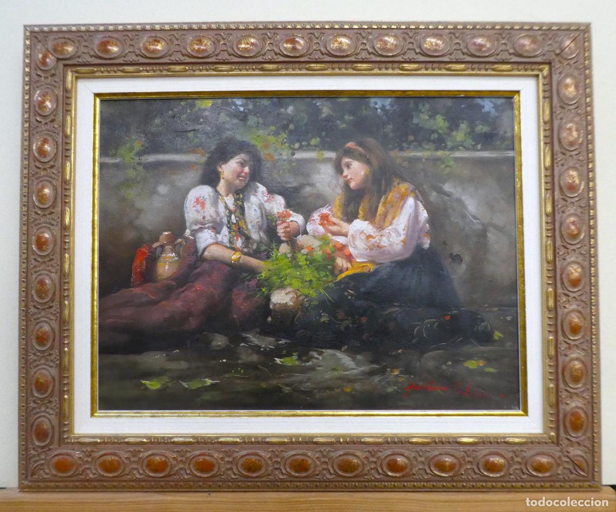 Arte: Extraordinario Oleo con marco firmado Giovanni Faliero ,mide 40X30 cm y con marco 53X43 cm.