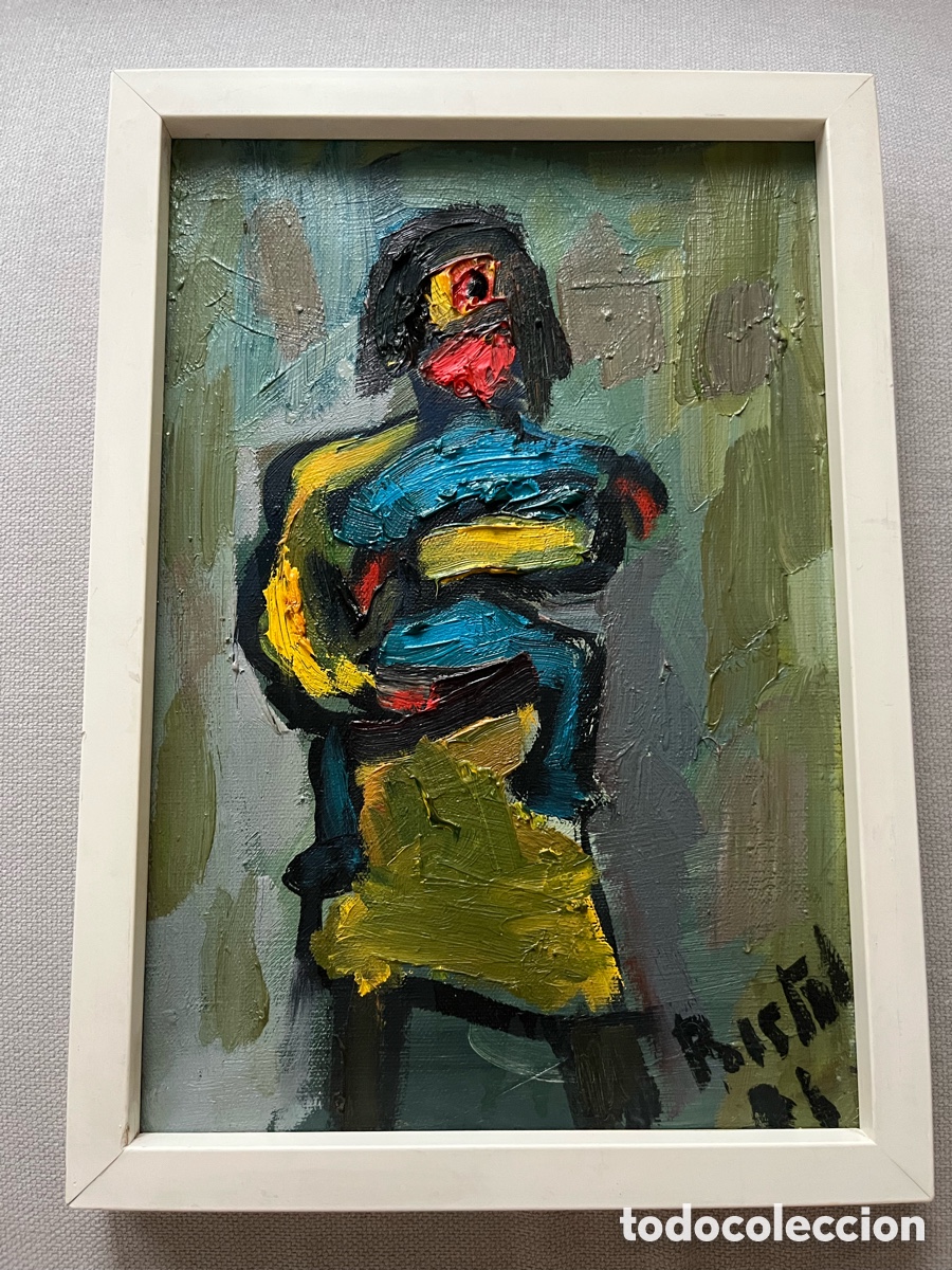 Arte: &Oacute;leo sobre lienzo - Pintura abstracta Firmada
