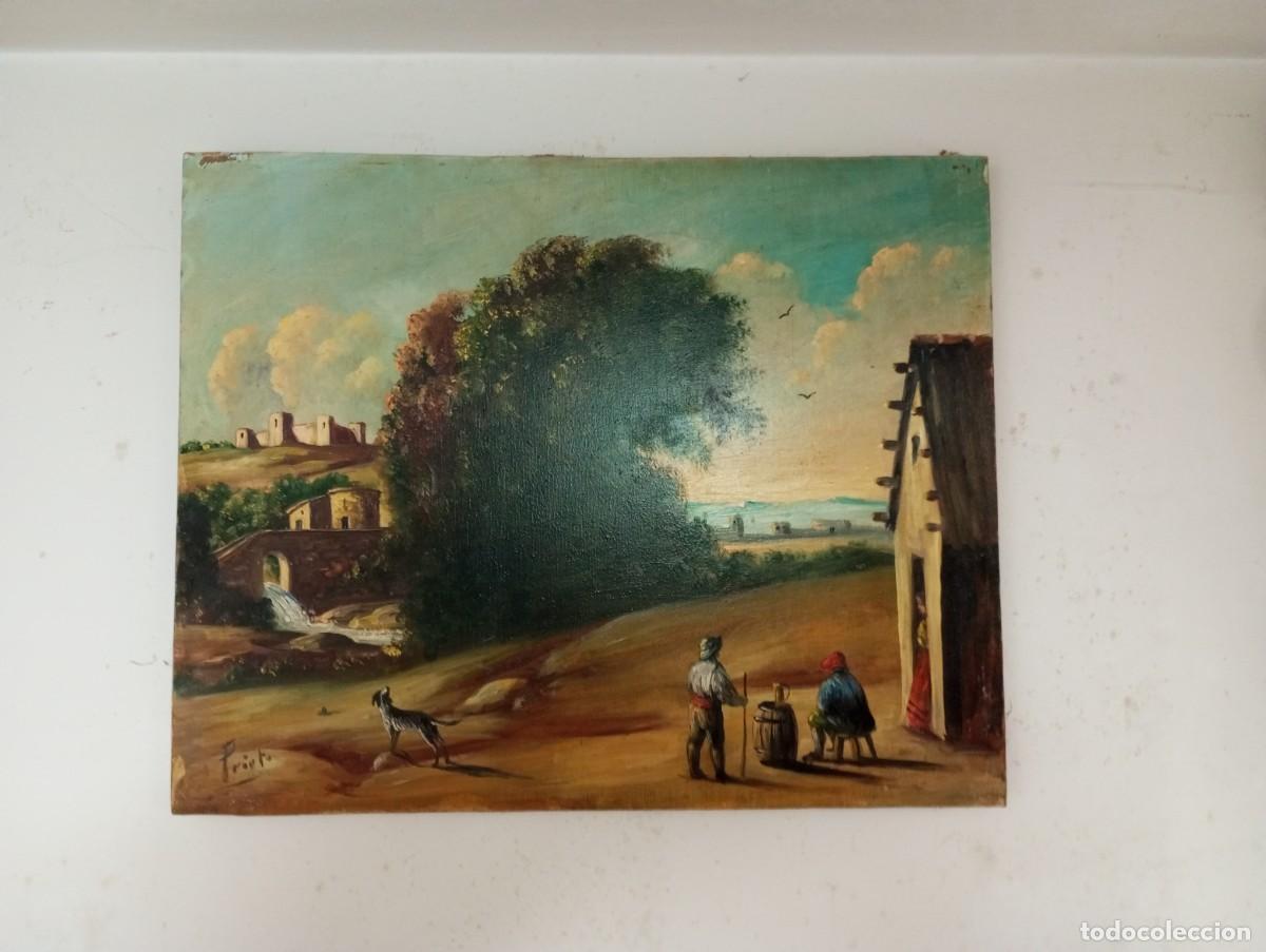 Arte: &Oacute;leo paisaje rural sin enmarcar