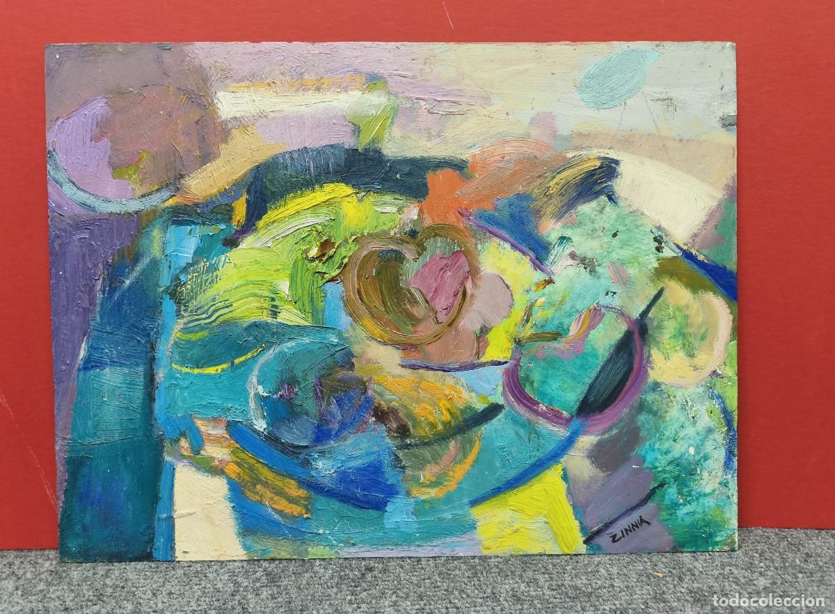 Arte: &Oacute;LEO S/TABLA ZINNIA CLAVO