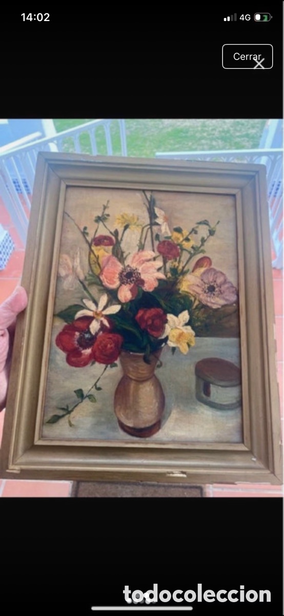 Arte: Flores . Oleo sobre lienzo - Foto 2