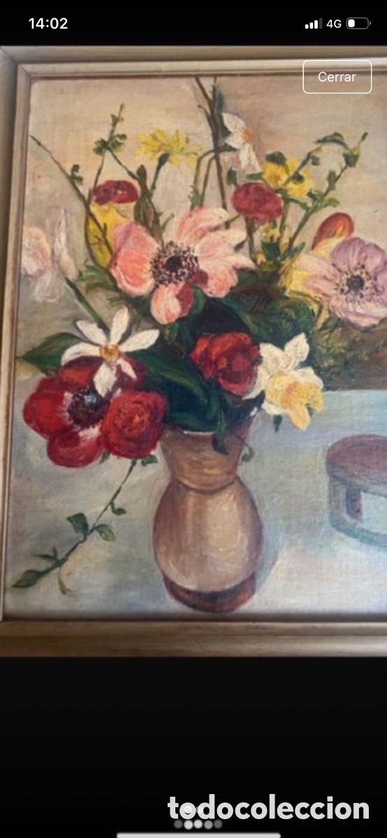 Arte: Flores . Oleo sobre lienzo - Foto 1