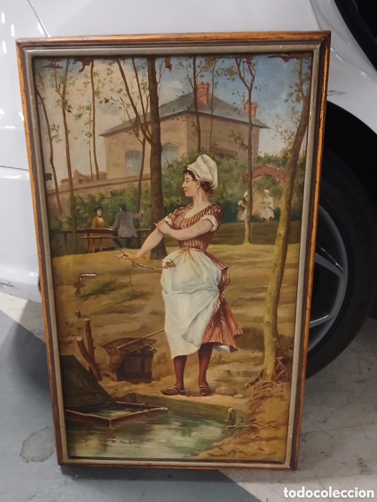 Arte: Cuadro antiguo firmado sin identificar para restaurar