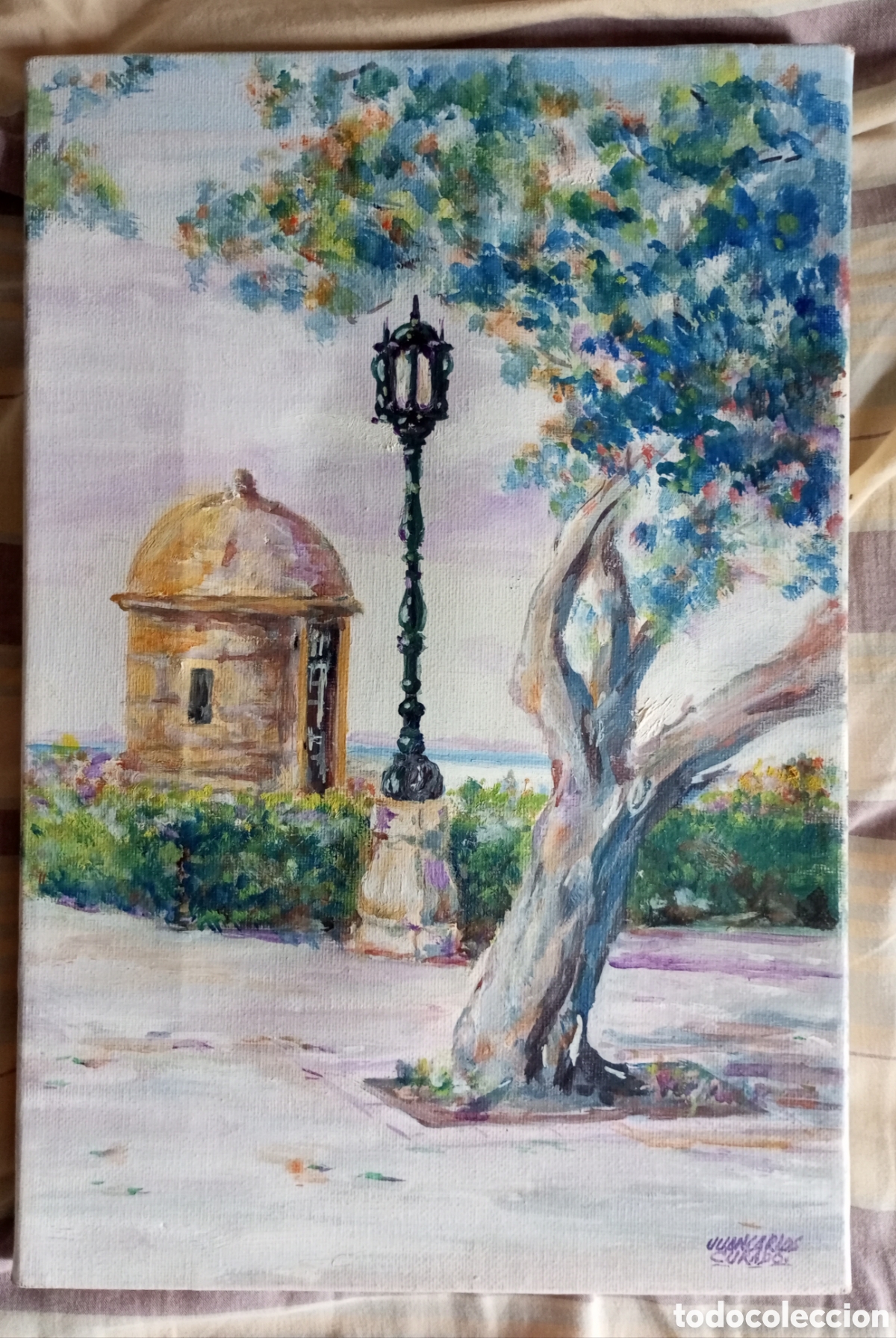Arte: C&aacute;diz oleo sobre lienzo del pintor gaditano juan Carlos Curado a&ntilde;o 2000 mide 33x22 cms