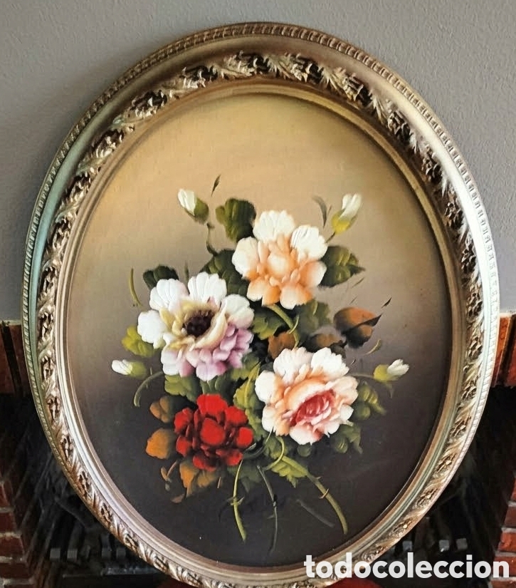Arte: OLEO SOBRE TABLA - BODEGON FLORAL - - Foto 2
