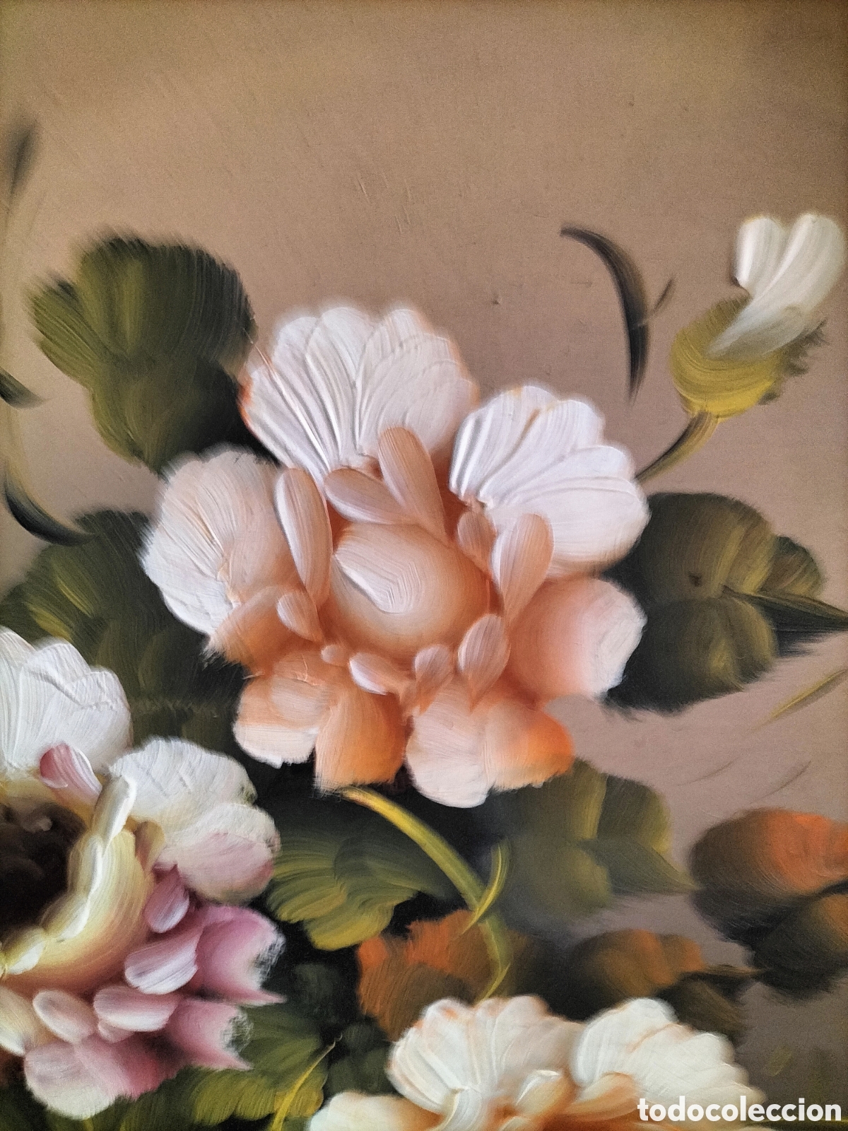 Arte: OLEO SOBRE TABLA - BODEGON FLORAL - - Foto 5