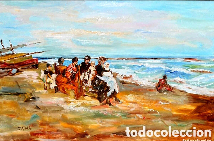 Arte: D&iacute;a de Playa FIRMADO CATALA - Foto 3