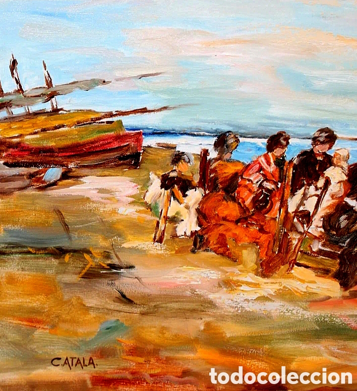Arte: D&iacute;a de Playa FIRMADO CATALA - Foto 4