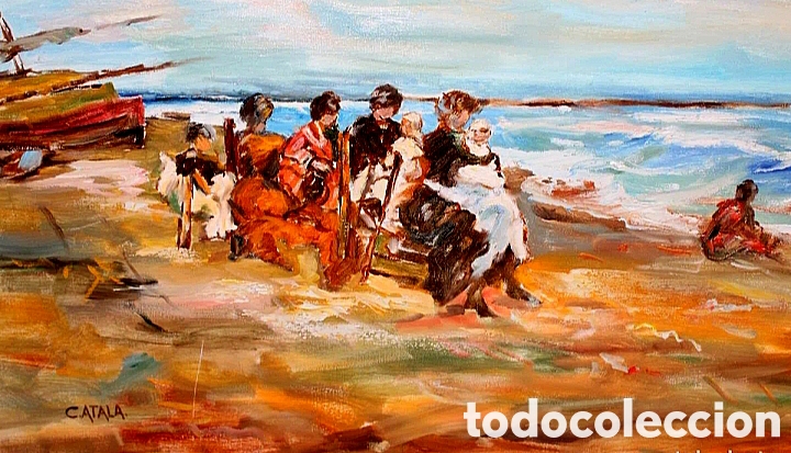 Arte: D&iacute;a de Playa FIRMADO CATALA - Foto 5