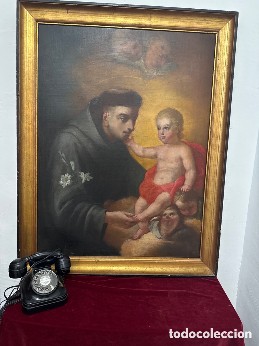 Arte: Arte Sacro. Excepcional San Antonio de Padua con El Ni&ntilde;o. Siglo XVIII