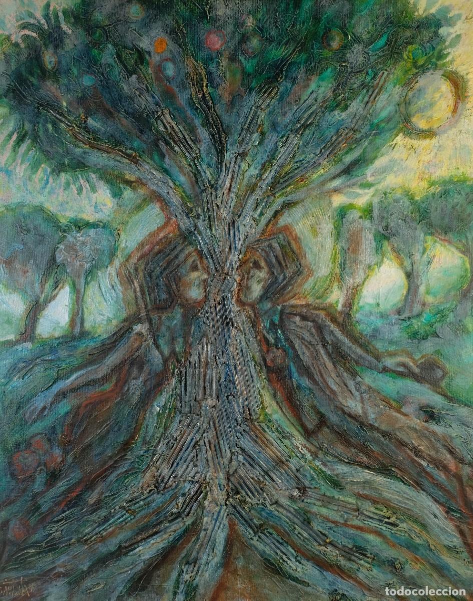 Arte: MANUEL L&Oacute;PEZ RUIZ (1869 &ndash; 1960). Vista casa. &Oacute;leo sobre lienzo pegado a t&aacute;blex. Firmado.