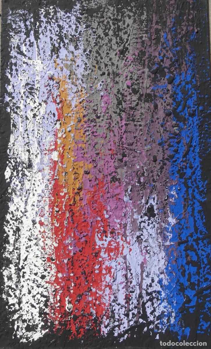 Arte: PINTURA ABSTRACTA DE JOSE SANZ SALA REALIZADA SOBRE TABLERO ( PAGO POR BIZUM )