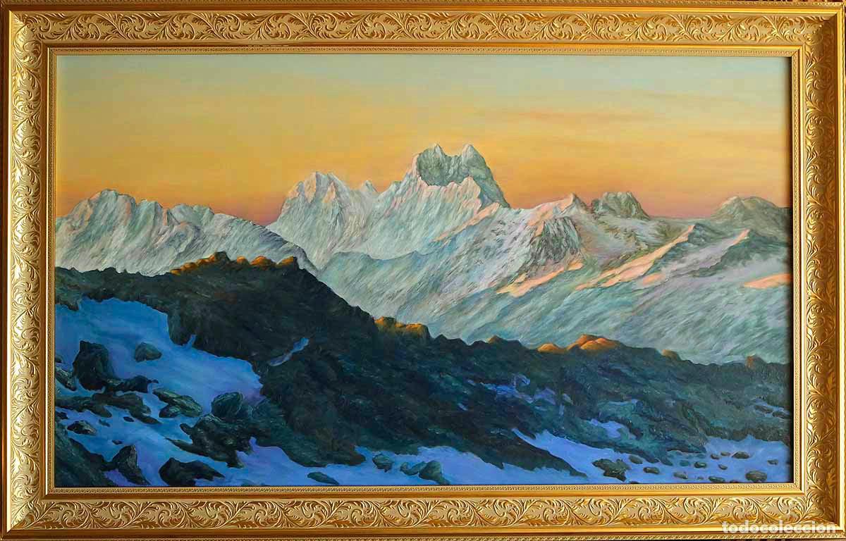 Kunst: Pintura al &oacute;leo original &ndash; Monte Ushba, &ldquo;Matterhorn del C&aacute;ucaso&rdquo; &ndash; Paisaje de monta&ntilde;a