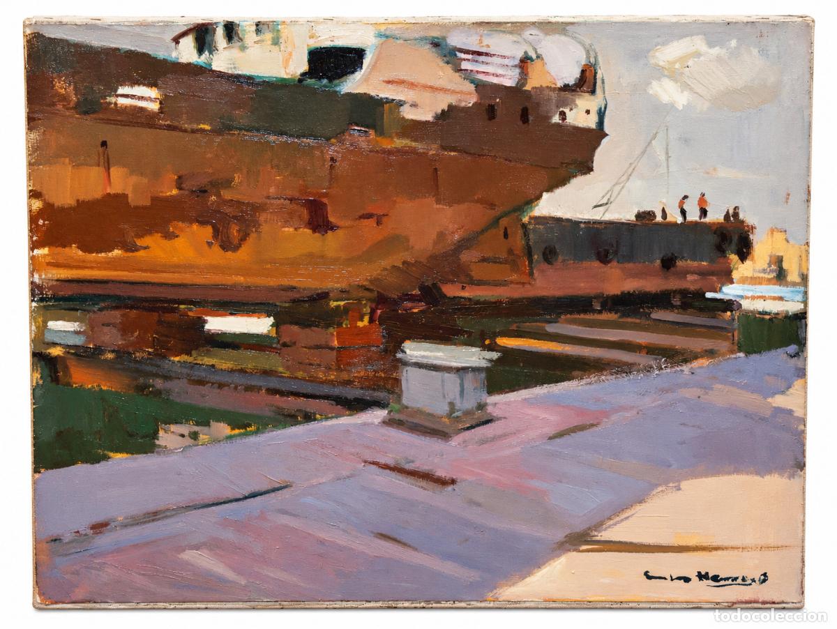 Art: ANTONI SALA HERRERO (1927-2012) OLEO SOBRE TELA. VISTA PORTUARIA