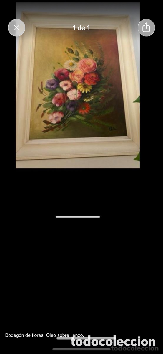 Arte: Bodeg&oacute;n de flores . Oleo sobre lienzo