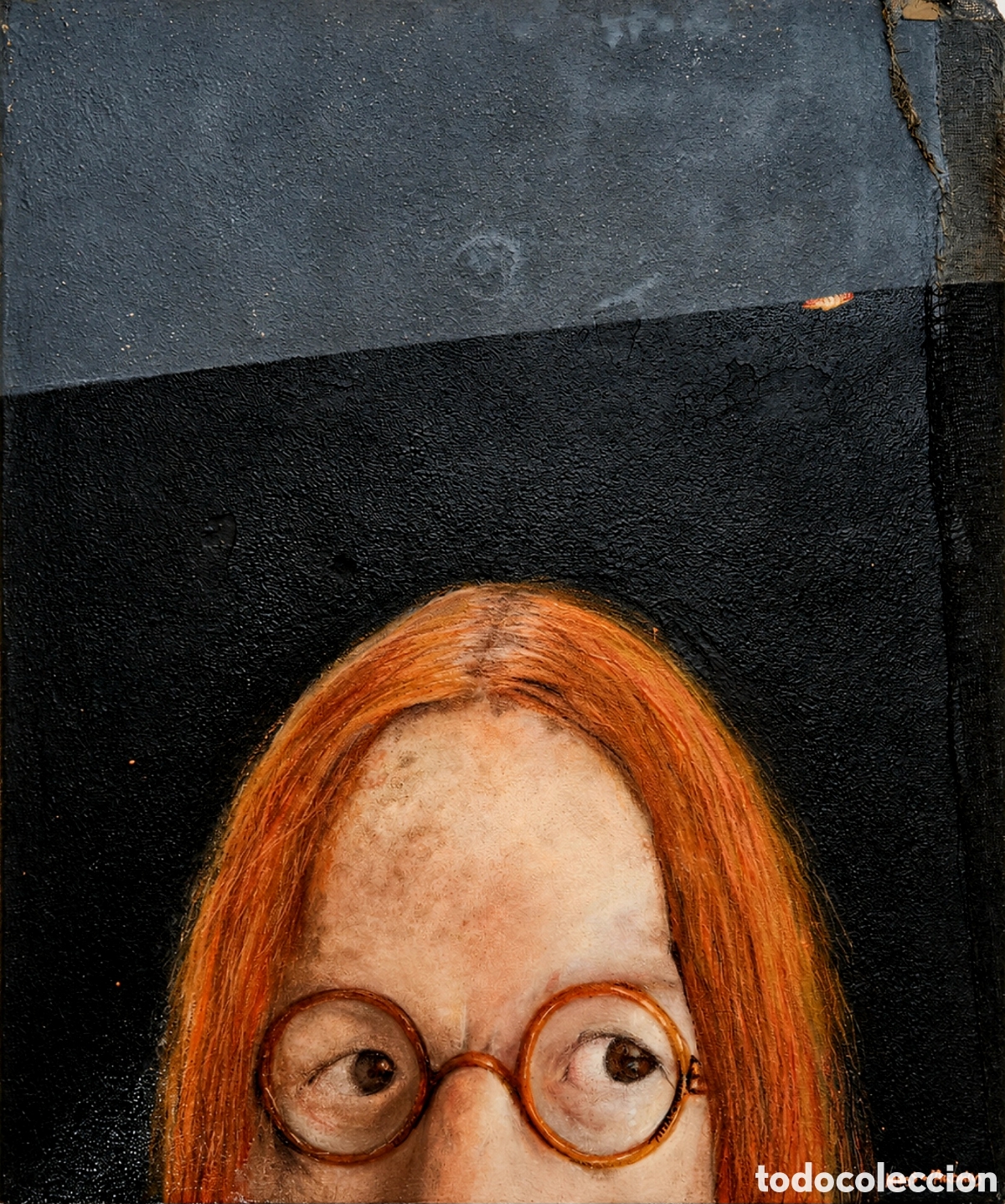 Kunst: Tete Vargas Machuca (M&aacute;laga 1949) magnifica pintura original, autorretrato, firmada.