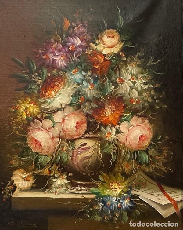 Arte: Bodeg&oacute;n Flores al &Oacute;leo Sobre Lienzo - Foto 2