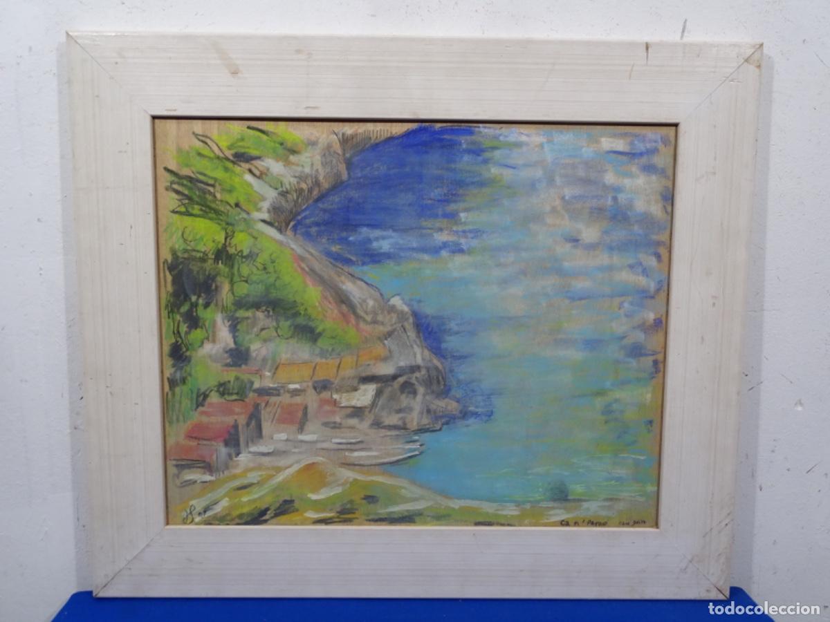 Arte: T&Eacute;CNICA MIXTA SOBRE TABLA FIRMA ILEGIBLE. CA&rsquo;S PATR&Oacute; CALA DEIA, MALLORCA.