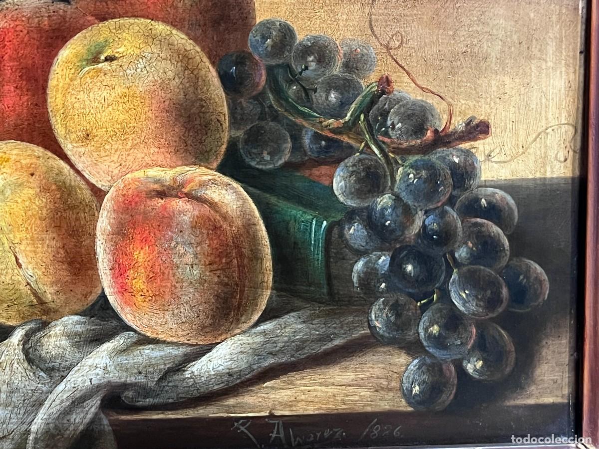 Arte: Bodegon oleo sobre chapa 1886 (P.Alvarez?) - Foto 4