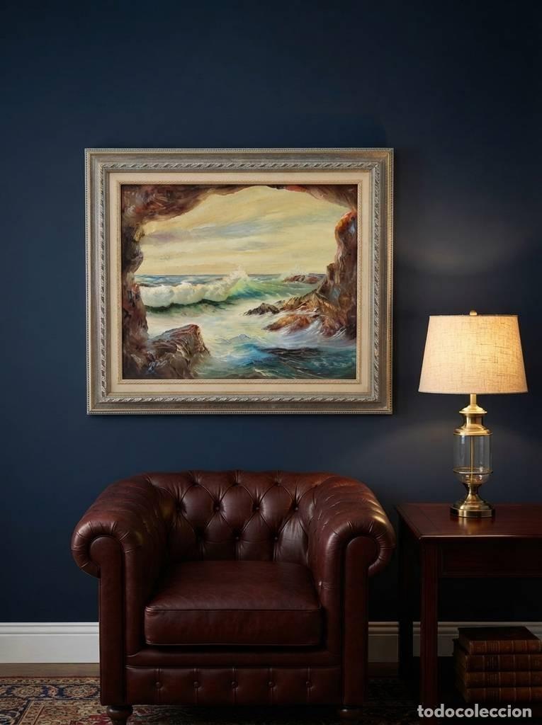 Arte: CUADRO AL &Oacute;LEO PAISAJE MARINO