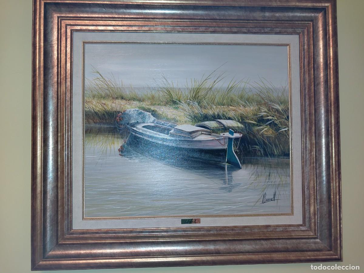 Arte: Dos &oacute;leos originales de Luisa Borrell. Barcas en Albufera