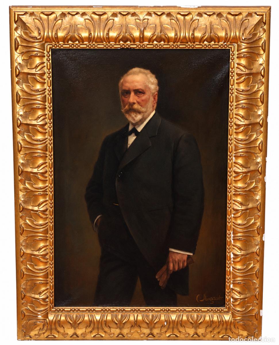Arte: CRISTOFOL MONTSERRAT I JORBA (Barcelona, 1866 - 1935) GRAN OLEO SOBRE TELA. 132 X 83 CM.