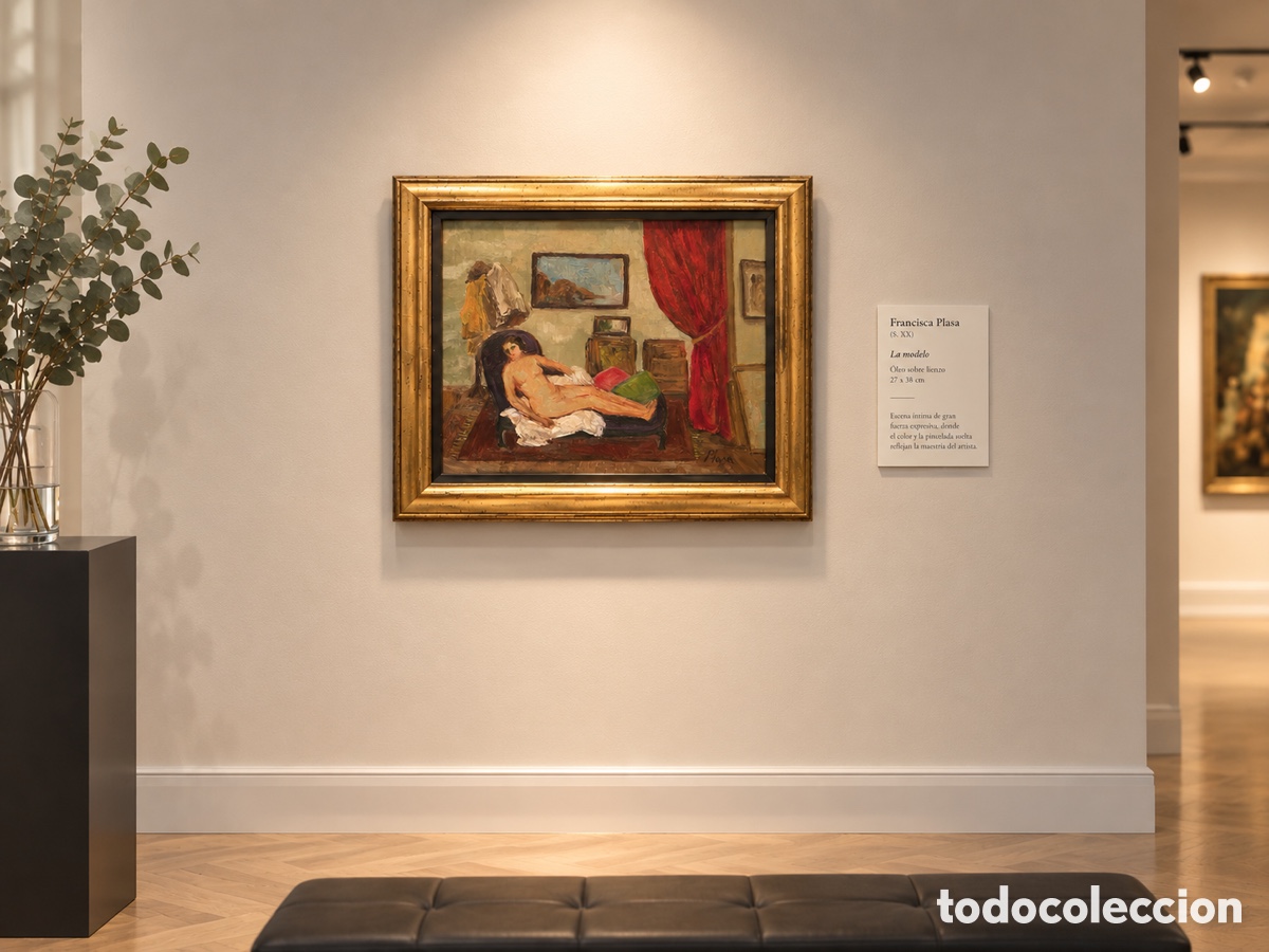 Arte: FRANCESCA PLASA - 1921 - OLEO SOBRE LIENZO. &ldquo;LA MODELO&rdquo; 1997
