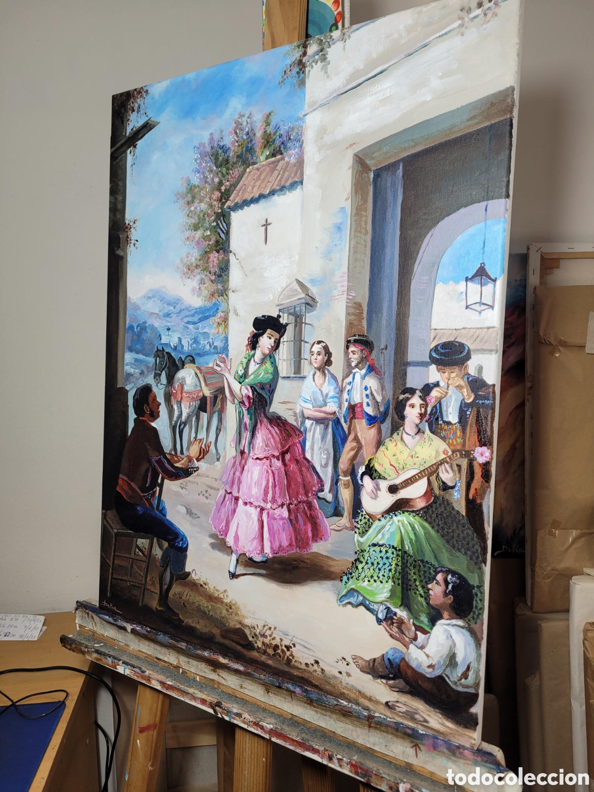 Arte: &Oacute;LEO LIENZO COSTUMBRISTA - Foto 3