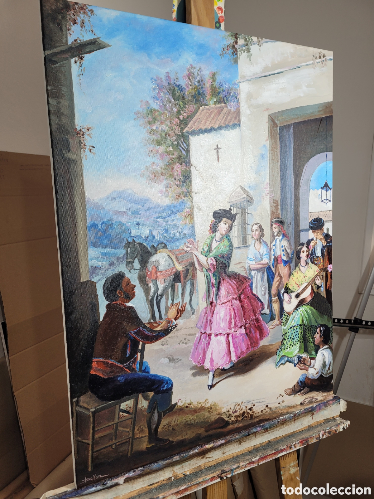 Arte: &Oacute;LEO LIENZO COSTUMBRISTA - Foto 4