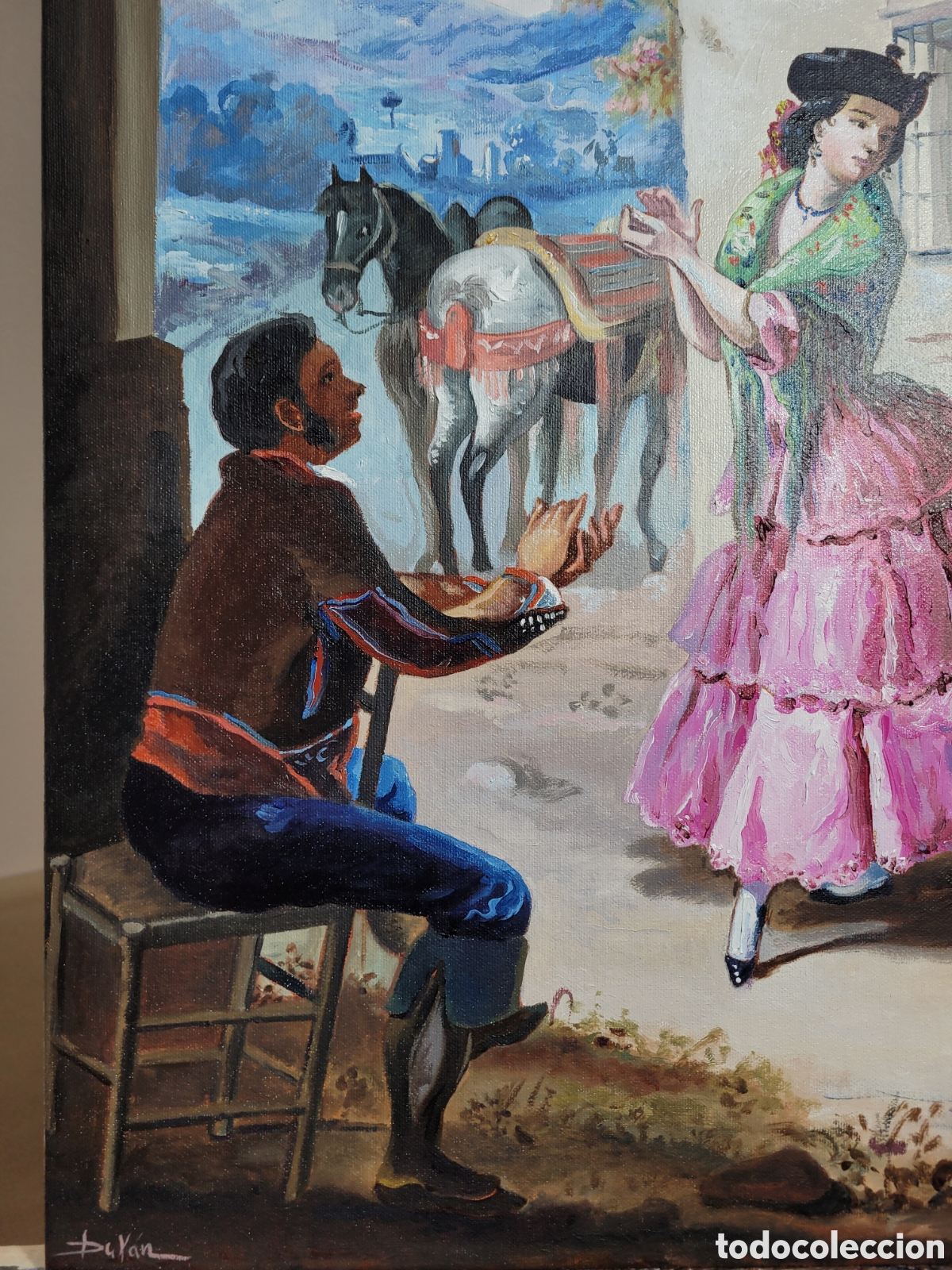 Arte: &Oacute;LEO LIENZO COSTUMBRISTA - Foto 5