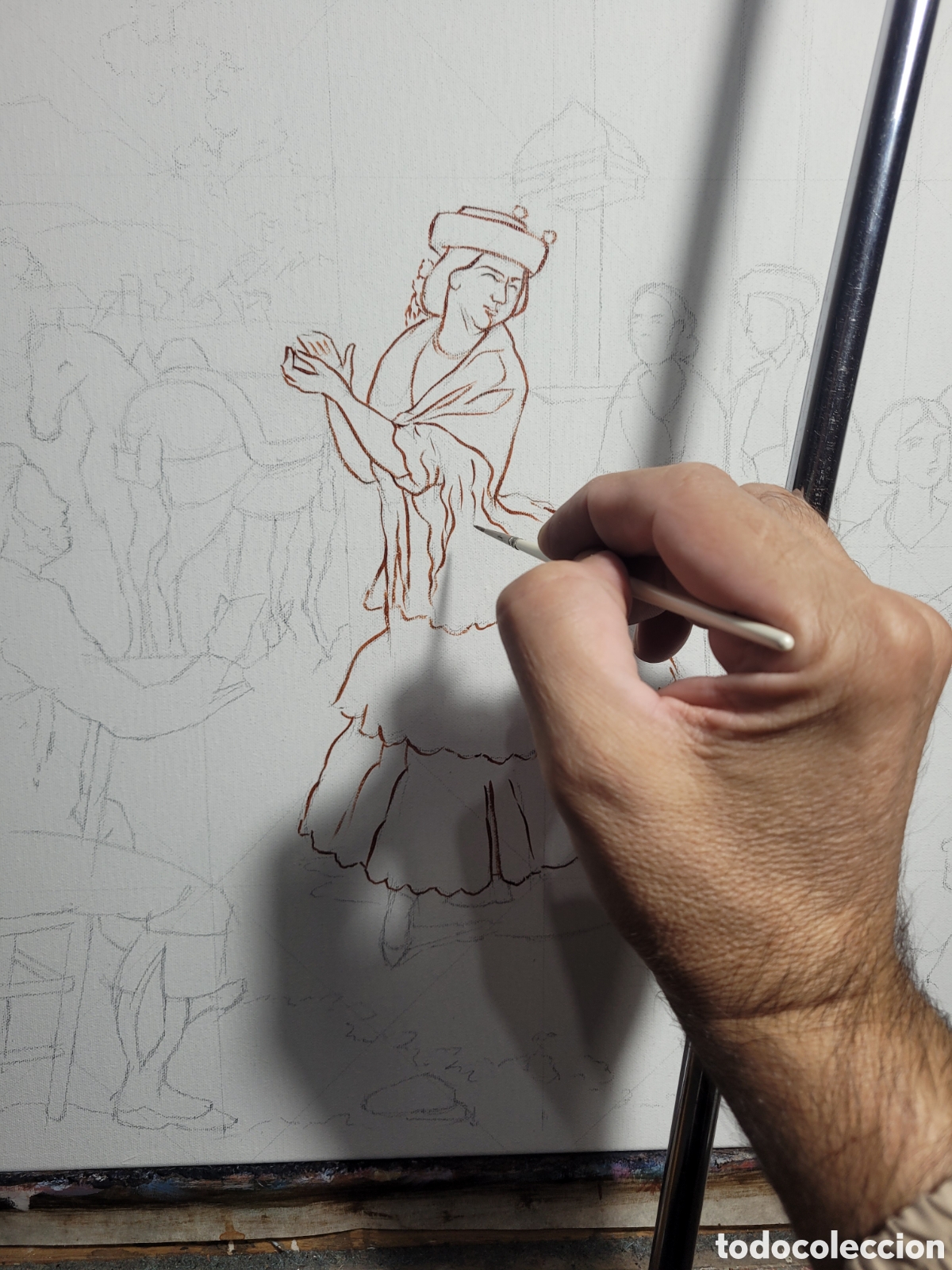 Arte: &Oacute;LEO LIENZO COSTUMBRISTA - Foto 9
