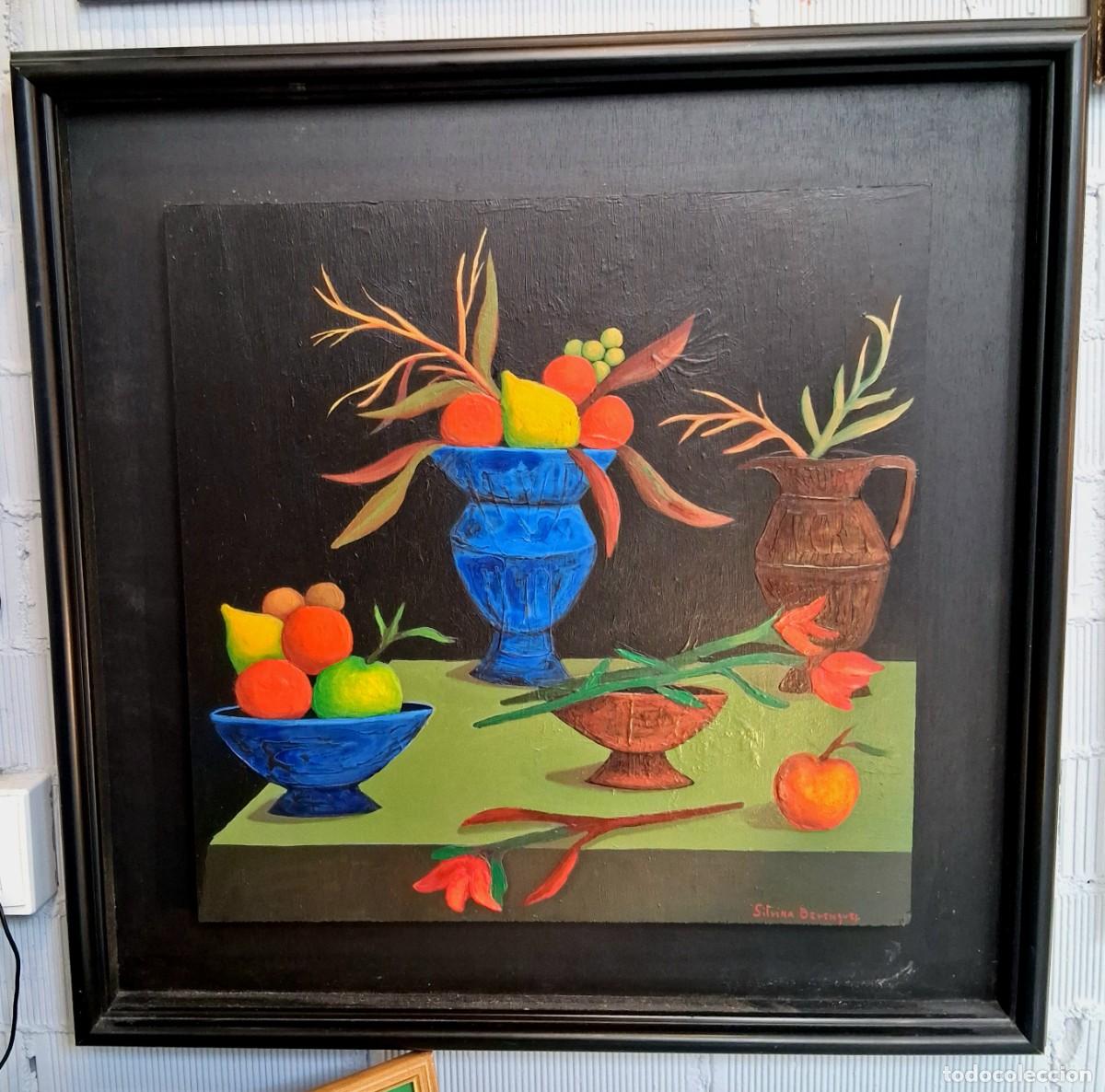 Arte: SILVINA BERENGUER (Valencia,1965) &rdquo;Bodeg&oacute;n de frutas&rdquo; &oacute;leo sobre tabla (50 x50)
