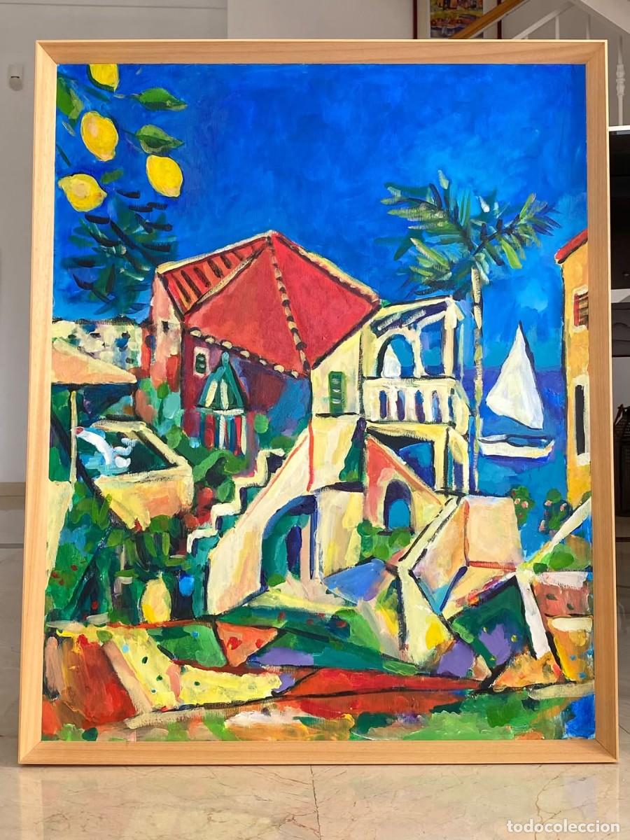 Arte: Pintura Expresionista &rdquo;Patio Espa&ntilde;ol&rdquo; (2024) - Acr&iacute;lico sobre lienzo (64 x 85 cm).