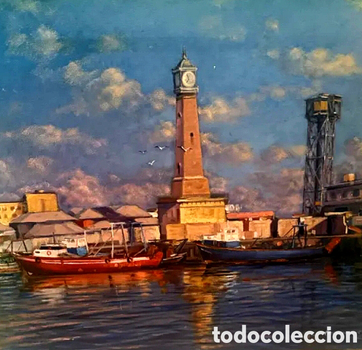 Arte: PUERTO DE BARCELONA -FRANCESC CASADEMONT