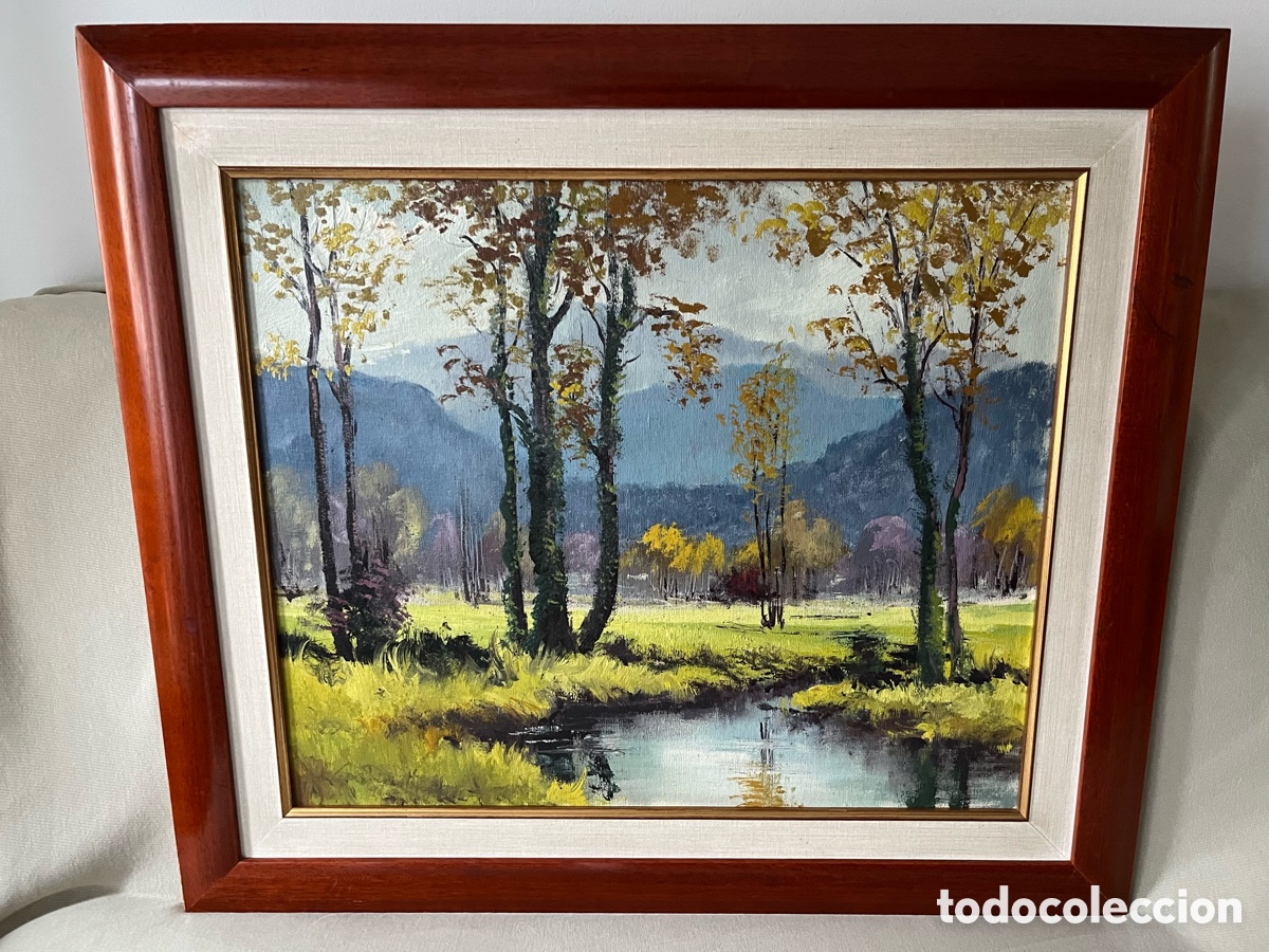Arte: Cuadro &Oacute;leo sobre tabla a paisaje